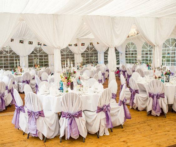 Hochzeitslocation, festlich, heiraten, Ambiente, Festzelt
